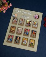 Rectangular Baby Photo Board Beige,Maroon,Ice Blue