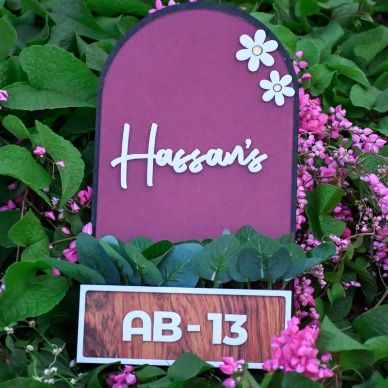 House Name Planter Aqua Green,Lavender,Maroon
